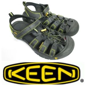 Keen Youth Newport H2 Sandals Black Yellow Trail 6